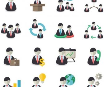 Business Men Office Figures Icons