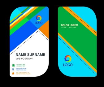 Business Name Card Template With Rounded Abstract Design