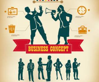 رجال الأعمال مع الأعمال Infographics تصميم المتجهات