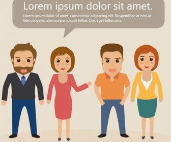 Business People Working Vector Templates Set