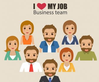 Business People Working Vector Templates Set