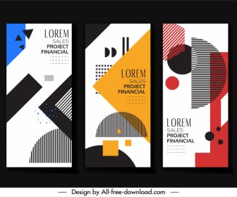 Templat Poster Bisnis Dekorasi Geometri Abstrak Desain Vertikal