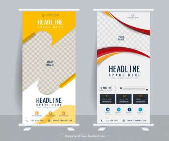 Business Poster Templates Elegant Modern Colorful Standee Shape