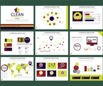 Desain Presentasi Bisnis Dengan Infografis Elemen Ilustrasi