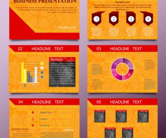 Business Presentation Templates Design With Orange Vignette Background