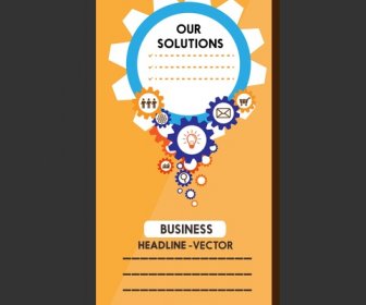 Business Roll Up Banner Design With Interface Gears