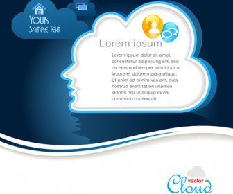 Business-soziale-Vorlage Mit Cloud-Hintergründe