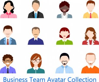 Business Team Avatar-Sammlung Design In Farbigen Wohnung
