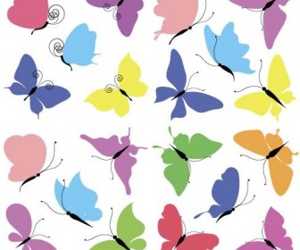 Butterflies Colored Vector Set