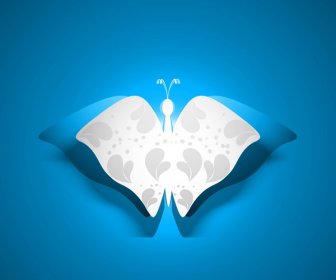 Papillon Bleu De Styles Artistiques Vecteur Coloré Fond