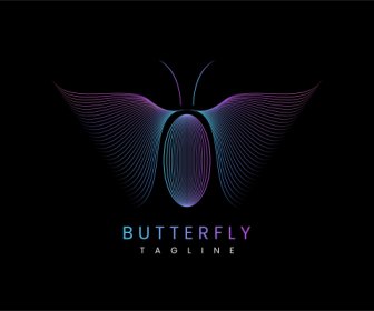 蝶のグラデーションロゴデザイン