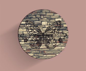 Un Papillon Sur Mur De Texture