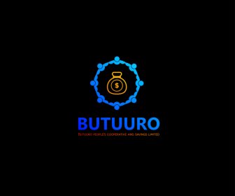 butuuro logotype money icon symmetric circles design