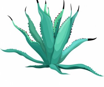 Ikon Kaktus 3D Dekorasi Daun Hijau