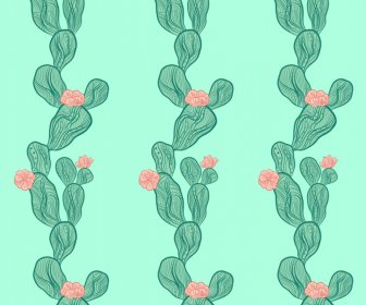 cactus pattern repeating classical handdrawn sketch