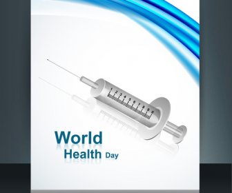 Lambang Kedokteran Simbol Brosur Warna-warni Template Dunia Kesehatan Hari Refleksi Desain Vektor