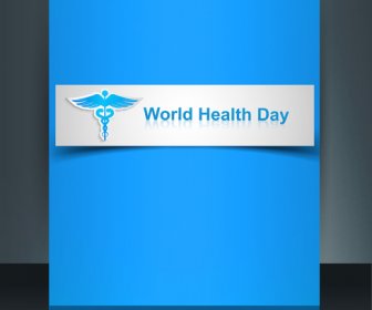 Caduceu Médico Símbolo Folheto Colorido Modelo Mundo Saúde Dia Reflexão Projeto Vector