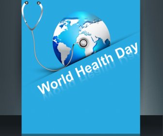 Lambang Kedokteran Simbol Brosur Warna-warni Template Dunia Kesehatan Hari Refleksi Desain Vektor