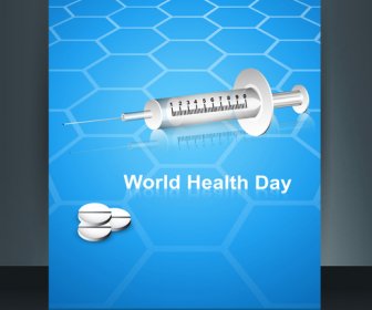 カドゥケウス医療シンボル パンフレット カラフルなテンプレート世界健康日反射デザイン ベクトル