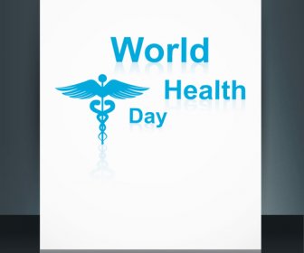 Caduceus Medical Symbol Brochure Colorful Template World Health Day Reflection Design Vector