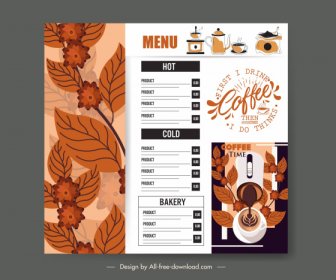 шаблон меню кафе контрастный дизайн классическая элегантность