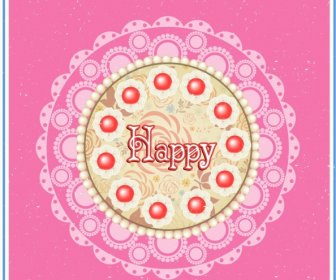 Cake Background Flat Circle Pink Design