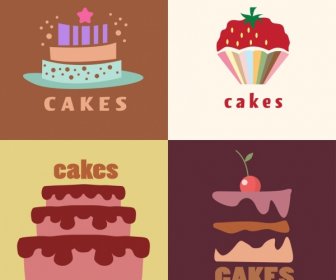 Cake Background Sets Various Colorful Objects Decoration