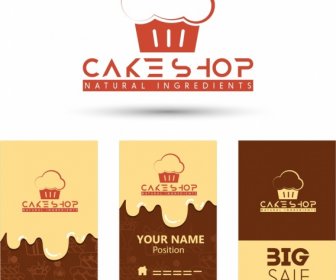 كعكة متجر Logotype ترويجية مختلفة الخلفية