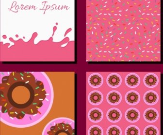 Cakes Design Elements Flat Icons Pink Decor