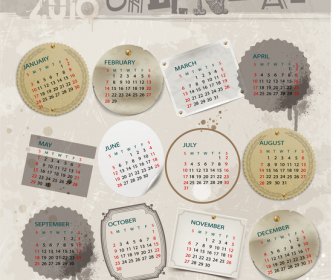 Grunge Template Kalender 2016