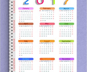 Buku Catatan Kalender 2017 Template