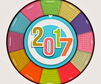 Kalender 2017 Template Pie Chart