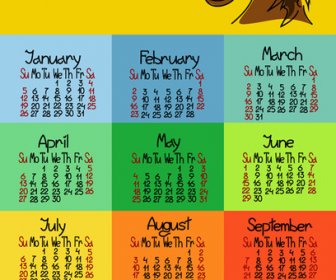 Calendar14 Konia Roku Wektor
