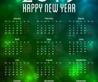 Calendar15 With Bokeh Background Vector Illustration