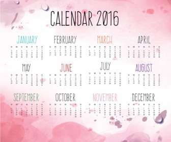 ピンクのグランジ背景ベクトルと Calendar16