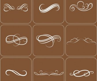 Elemen desain kaligrafi berbagai jenis dekorasi