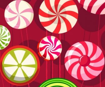 خلفية الحلوى ديكور جولة ملونة لامعة