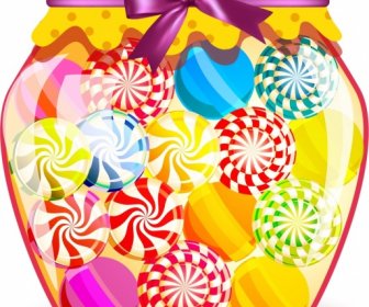 糖果罐背景有光澤的多彩裝飾