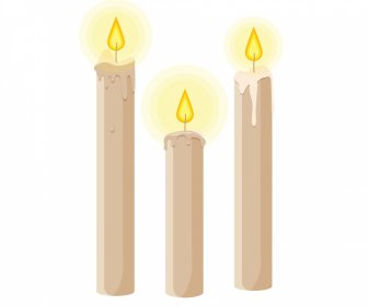 Candle Light Decorative Icon Elegant Classic Design
