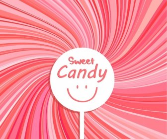 Süßigkeitenwerbung Rosa Twist Hintergrund Gesichtsrunde Dekor