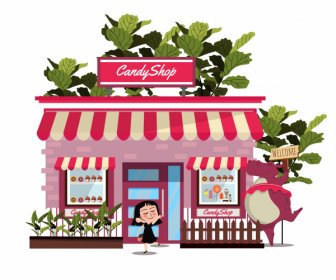Candy Shop Vorlage Niedlichen Rosa Dekor