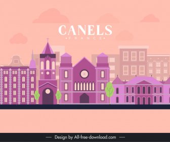 Canels Francia Banner Publicitario Arquitectura Violeta Decoración