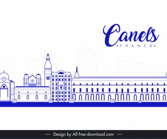 canels france advertising poster template flat european architecture outline