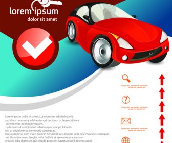 Carro Publicidade Cartaz Modelo Projeto Vector