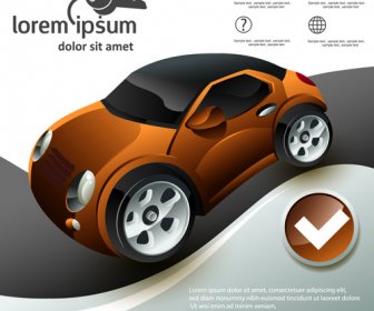 Carro Publicidade Cartaz Modelo Projeto Vector