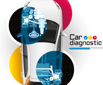 Desain Vektor Template Bisnis Diagnostik Mobil