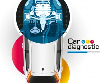 Desain Vektor Template Bisnis Diagnostik Mobil