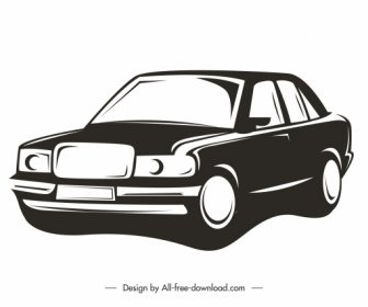 Ikon Model Mobil Sketsa Siluet Desain Klasik