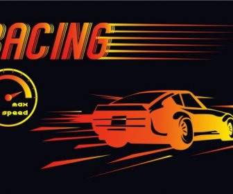Car Racing Background Dark Design Speedometer Icon