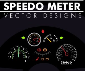 車のスピード メーター アイコン モダンなダーク デザイン